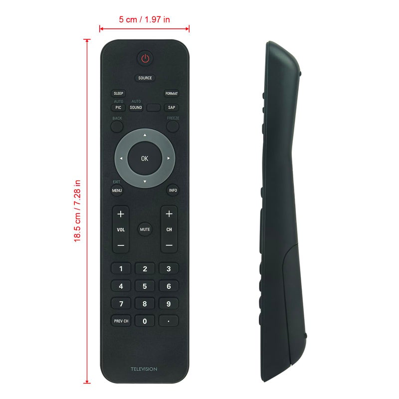 Vinabty URMT34JHG001 312124000730 Replaced Remote fit for Philips TV 32PFL3504DF7 32PFL3505D 32PFL3505D/F7 32PFL3505DF7 32PFL3506 32PFL3506/F7 32PFL3506D/F7 32PFL3506DF7 32PFL3506F7 32PFL3514D 32PFL3514D/F7 - Image 3